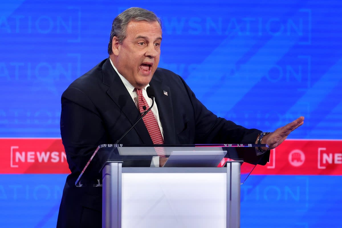 Republican presidential candidate former New Jersey Gov. Chris Christie participates in the NewsNation Republican Presidential Primary Debate at the University of Alabama Moody Music Hall on December 6, 2023 in Tuscaloosa, Alabama (Getty Images)