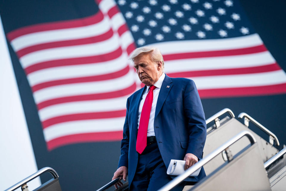 Donald Trump disembarks his airplane (Jabin Botsford / The Washington Post via Getty Images file)