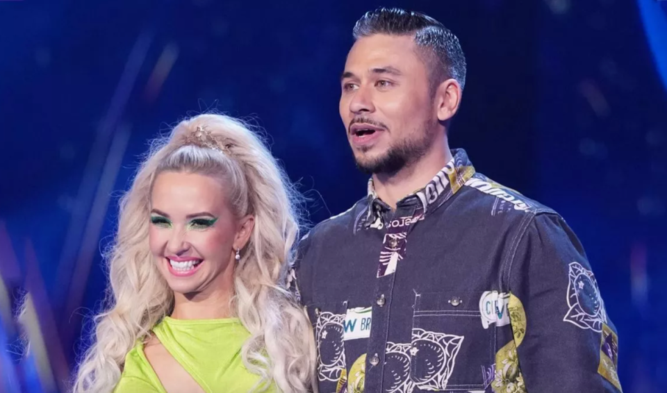 Annete Dyrty and former ‘EastEnders’ star Ricky Norwood on ‘Dancing on Ice’ (ITV)