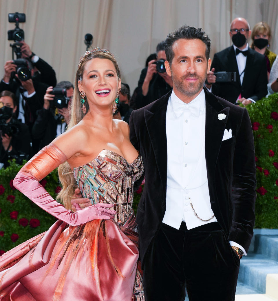 Blake Lively and Ryan Reynolds on the Met Gala red carpet