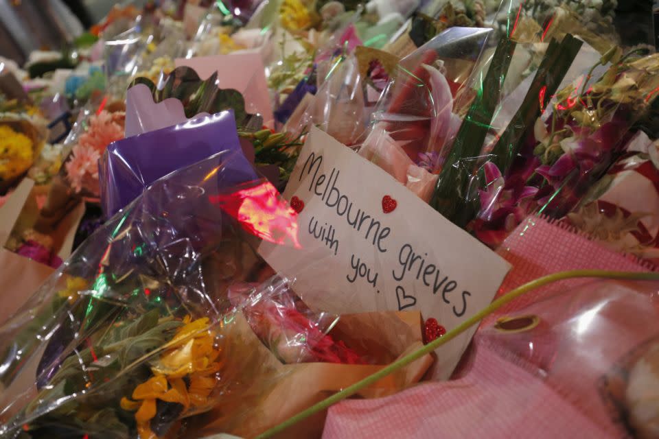 Many Victorians have laid floral tributes at Bourke Street at the scene of the rampage. Photo: Getty Images