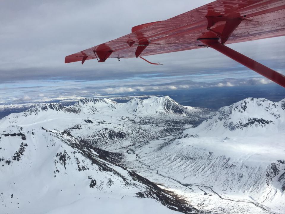 Flying over Denali National Park.