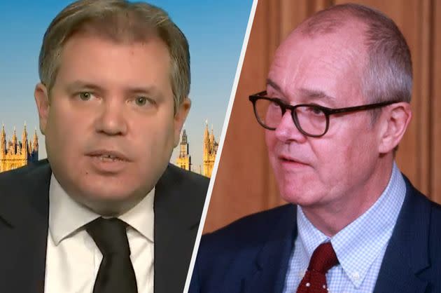 Edward Argar on Good Morning Britain and Patrick Vallance (Photo: ITV GMB/Getty)