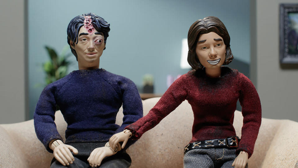 Maggie and Glenn in what a normal life together would be like in ‘The Robot Chicken Walking Dead Special: Look Who’s Walking’ (Photo: Courtesy of Adult Swim)