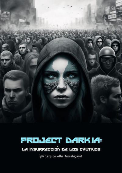 Cartel del <em>larp</em> <em>Project Darkia</em>, hecho con IA. Author provided