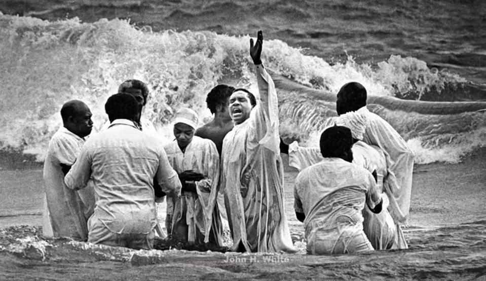 A baptism in Lake Michigan  / Credit: John H. White