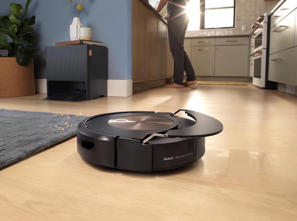 Roomba, in action on wood floor