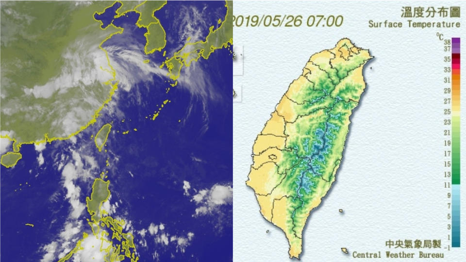 今各地天氣穩定，明(27日)起將會有變化。圖／中央氣象局