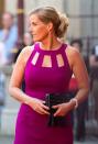 <p>Sophie, Countess of Wessex attended an event at the Royal Academy of the Arts wearing a gorgeous magenta cut out dress. Her chic up-do and subtle earrings give the outfit a mature but elegant look. <br></p>