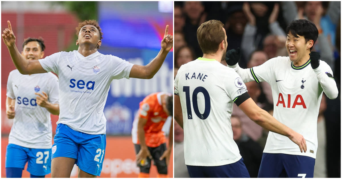 The Lion City Sailors (left) will face Tottenham Hotspur in the Festival of Football pre-season event at National Stadium. (PHOTOS: SPL/Reuters)