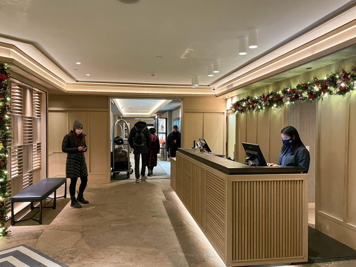 Concierge desk at The Little Nell hotel in Aspen, Colorado.