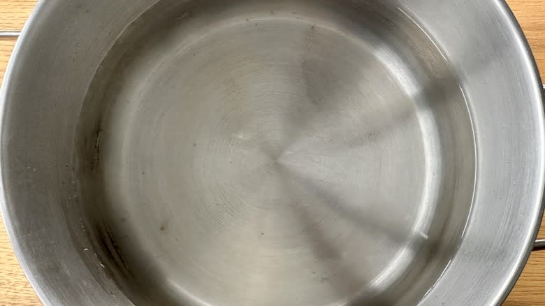 water in large pot