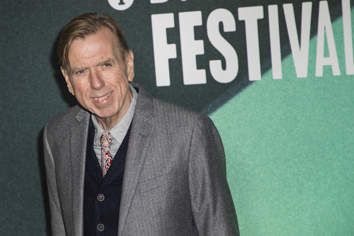 Actor Timothy Spall poses for photographers upon arrival at the premiere of the film 'The Party' during the London Film Festival in London, Tuesday, Oct. 10, 2017. (Photo by Vianney Le Caer/Invision/AP)