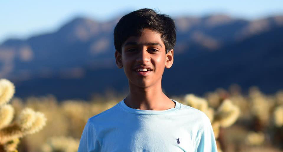 Arunay Prithi, 12, is pictured.