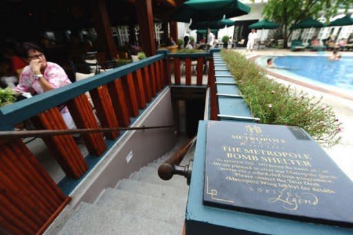 The stairs leading to a wartime bomb shelter underneath the Metropole Hotel in Hanoi. There were always rumours that the bunker -- about 20 square meters in size -- was under the swimming pool bar, the hotel general manager said