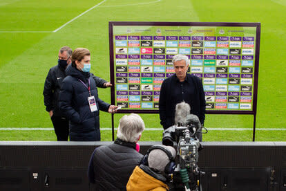 Jose Mourinho being interviewed after a game