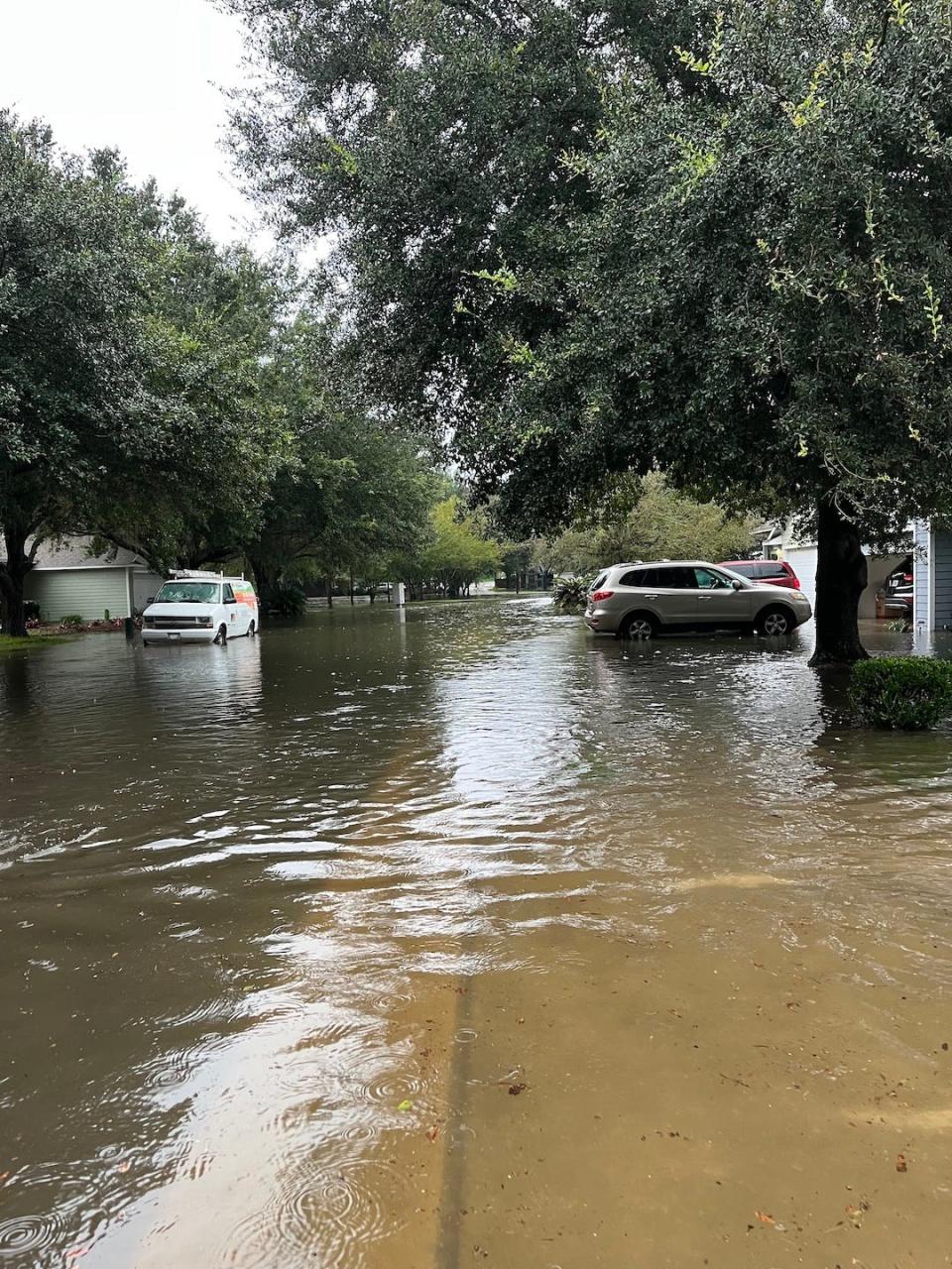 The Weatherly subdivision off Southwest 23rd  Avenue, just east of Fort Clarke Boulevard, suffered severe flooding Sunday night.