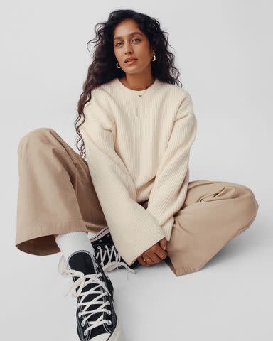 <p>GAP</p> Radhi Devlukia-Shetty poses for Gap Holiday 2023 campaign.