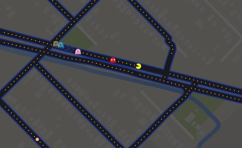 Pac-Man leaves the domestic airport along Brearley Avenue only to be confronted by ghosts. Picture: Google Maps