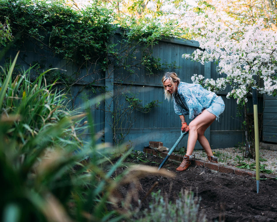 Gardener hard at work digging