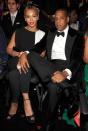 <p>Beyoncé wore a monochrome jumpsuit by Osman for music's big night, which she attended with a dapper Jay-Z.</p>