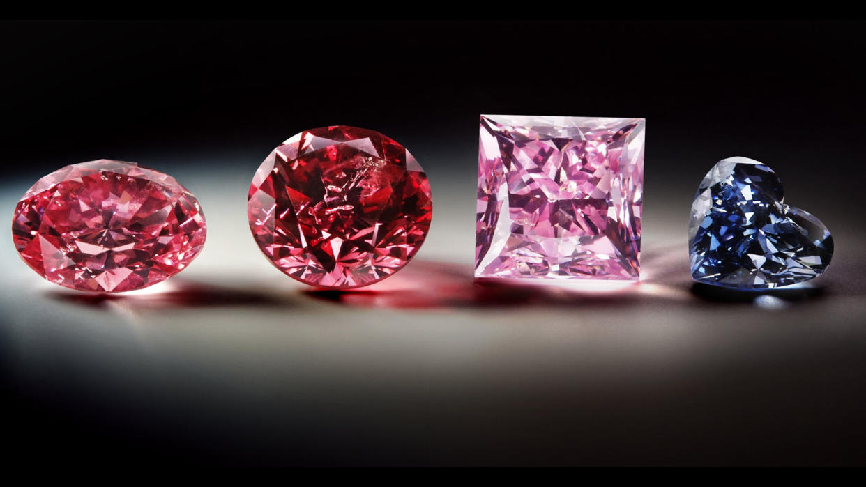  Selected faceted, ‘fancy’ colored diamonds from the Argyle diamond mine. 