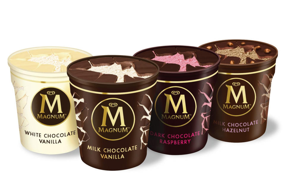 MAGNUMS ICE CREAM TUBS