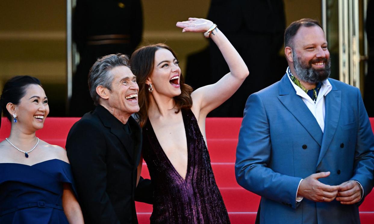 <span>Hong Chau, Willem Dafoe, Emma Stone and the prolific Yorgos Lanthimos at the screening of Kinds of Kindness at Cannes.</span><span>Photograph: Loïc Venance/AFP/Getty Images</span>