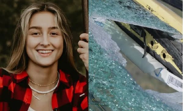 20歲的巴特爾（Alexa Bartell）遭巨石砸死，成屍在車上。（翻攝自Jefferson County Sheriff's Office）