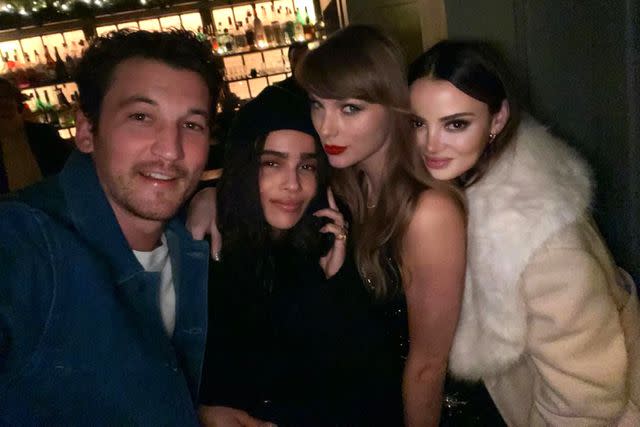 <p>Keleigh Teller Instagram</p> From L: Miles Teller, Zoë Kravitz, Taylor Swift and Keleigh Sperry