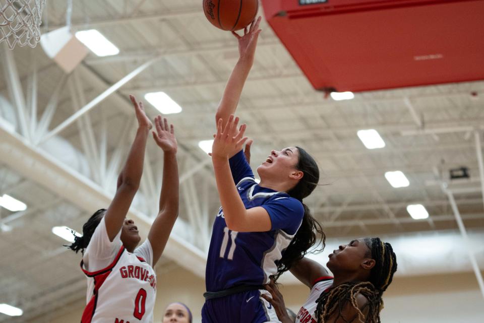 Pickerington Central's Blossom Wallace goes for a layup against Groveport on Jan. 5.