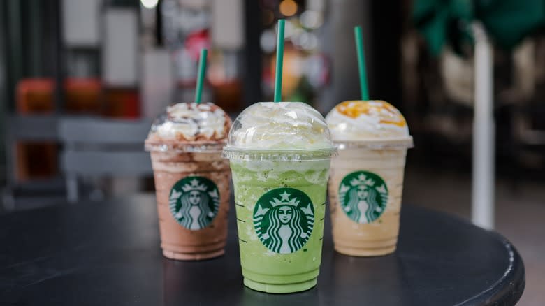 Variations of the Frappuccino on table 