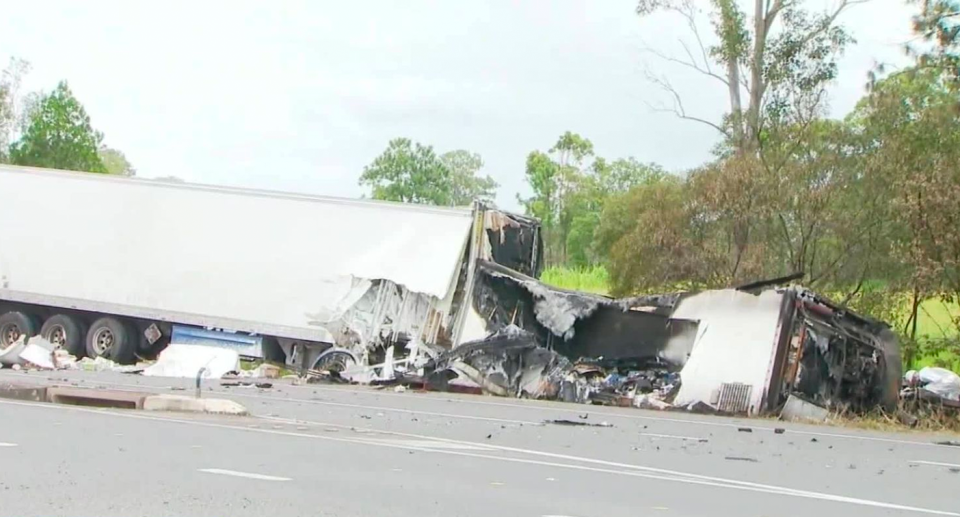 The scene of the crash at Maryborough in Queensland. 