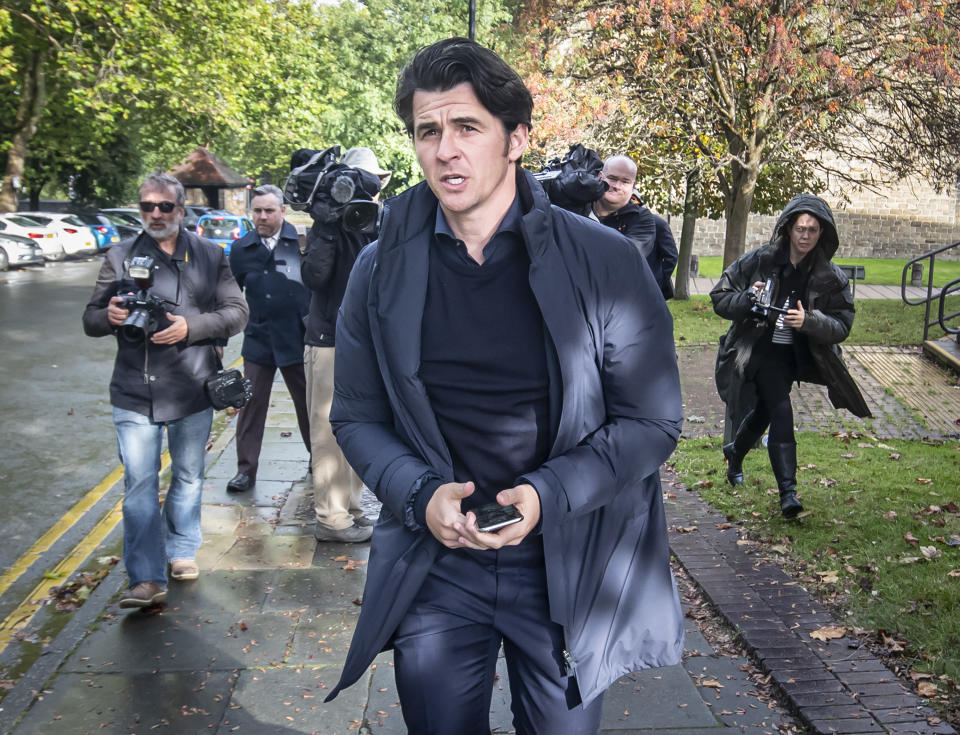 Joey Barton leaves Barnsley Magistrates Court, where he faced charges over allegedly attacking a rival manager. (Photo by Danny Lawson/PA Images via Getty Images)