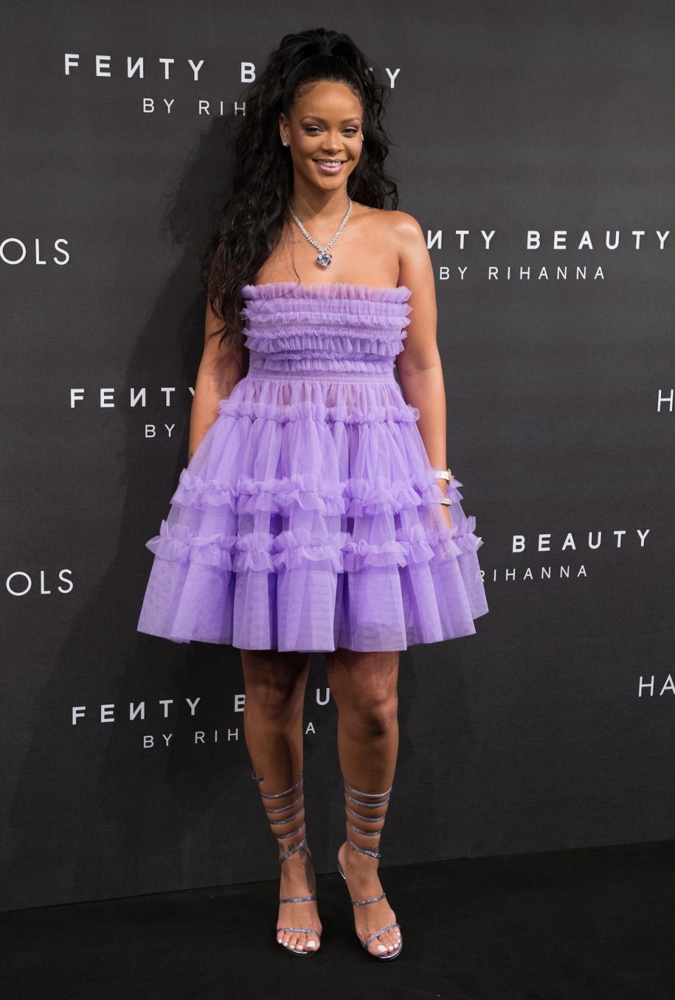 Rihanna Fenty Beauty purple dress