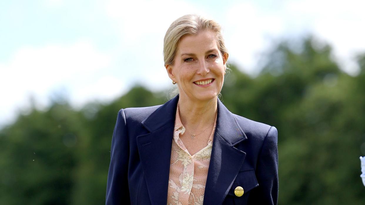 SophiSophie, Duchess of Edinburgh takes a walk in a wildflower meadowe, Duchess of Edinburgh takes a walk in a wildflower meadow at Highfield Farm on an official visit to Bedford on June 14, 2024 in Bedford, England. HRH takes part in a 'Field to Bowl' tour showcasing the work of LEAF as a charity through the context of breakfast cereal producer Jordans supply chain operations, encompassing a visit to a LEAF Marque certified farm and a tour of the Jordans production facilities. (Photo by Chris Jackson/Getty Images)