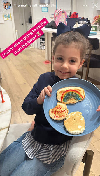 Heather Altman's daughter Lexi smiles with her plate of baked goods on Heather's Instagram story.