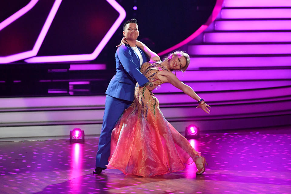 COLOGNE, GERMANY - MARCH 22: Kerstin Ott and Regina Luca perform on stage during the 1st show of the 12th season of the television competition 