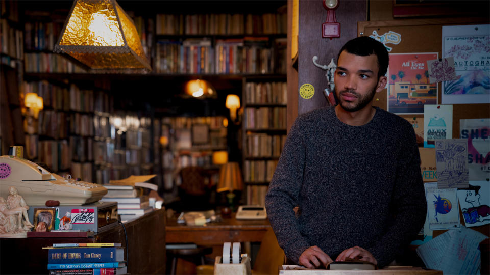 Justice Smith in a bookshop in Sharper