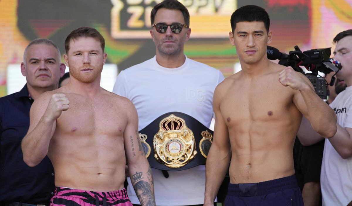 Canelo Alvarez, Dmitry Bivol make weight in front of pro-Canelo crowd