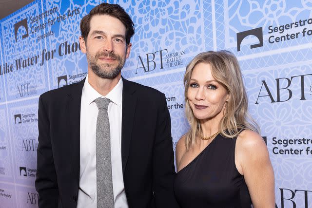 <p>Tiffany Rose/Getty</p> Dave Abrams (L) and Jennie Garth