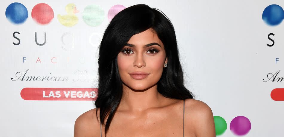 Kylie Jenner Poses in Sheer Bra Top, Censors Her Nipples With Emojis