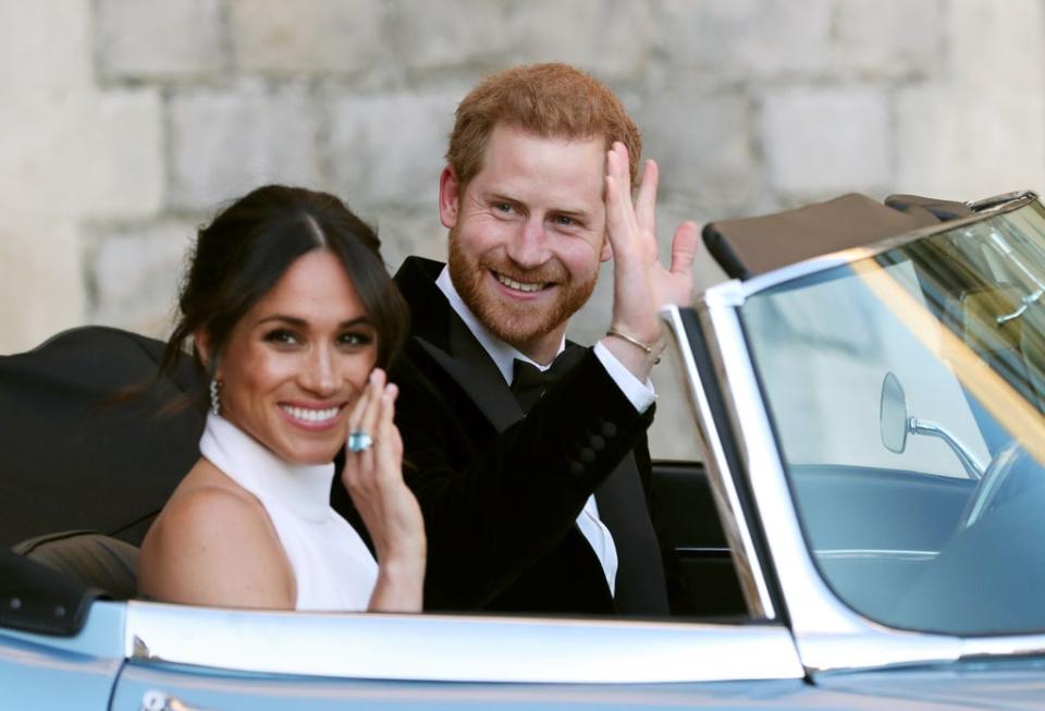 Harry and Meghan on their wedding day (Steve Parsons/PA) (PA Archive)