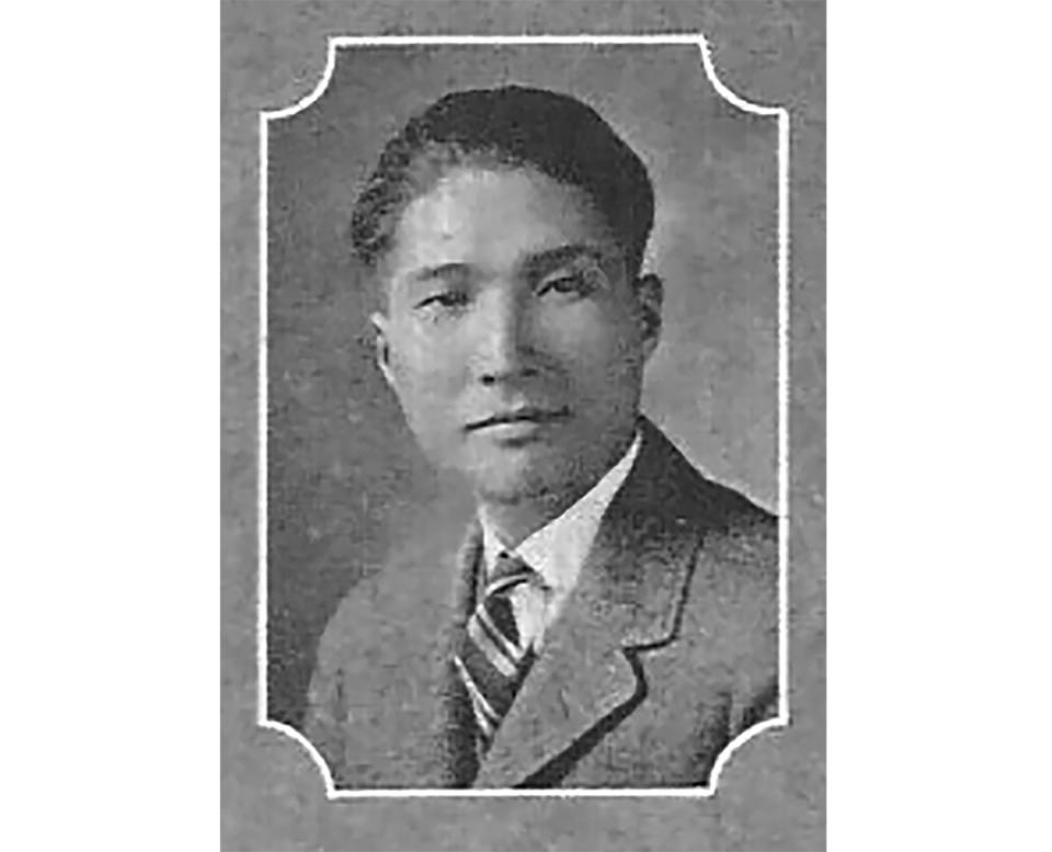 This photo provided by University of Missouri shows Yin-Chih Jao from the 1923 & 1924 Savitar Yearbook. The Associated Press has recognized the sacrifice of Yin-Chih Jao, a journalist in China by installing his name Wednesday, Dec. 11, 2019 on its memorial Wall of Honor. Jao was a correspondent working for the AP in China at the time of the Communist Red Army's victory over Nationalist forces and its conquest of China. Jao continued to work for AP in Nanjing even after American correspondents were evicted from the country. His passion for journalism led to his execution in 1951. (University of Missouri via AP)