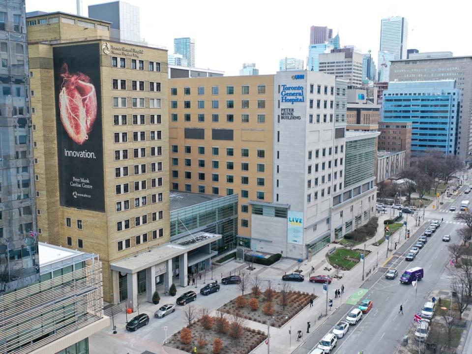 An aerial drone view of Toronto General Hospital taken on Dec. 15, 2020. (Sue Reid/CBC - image credit)