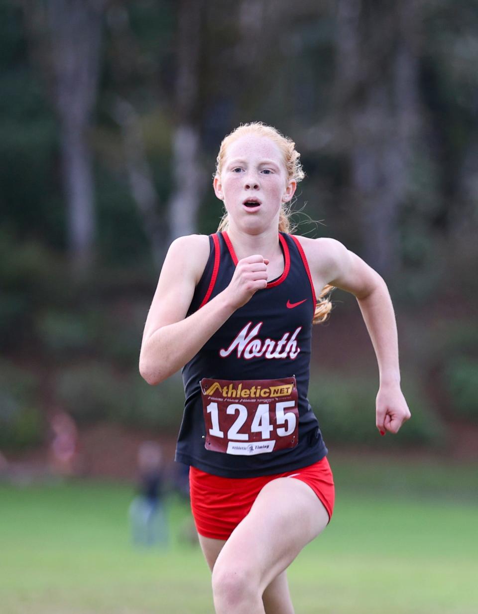 North Salem’s Nelida Dalgas places second in the CVC District Championships at Bush’s Pasture Park on Wednesday, Oct. 26, 2022 in Salem, Ore. 