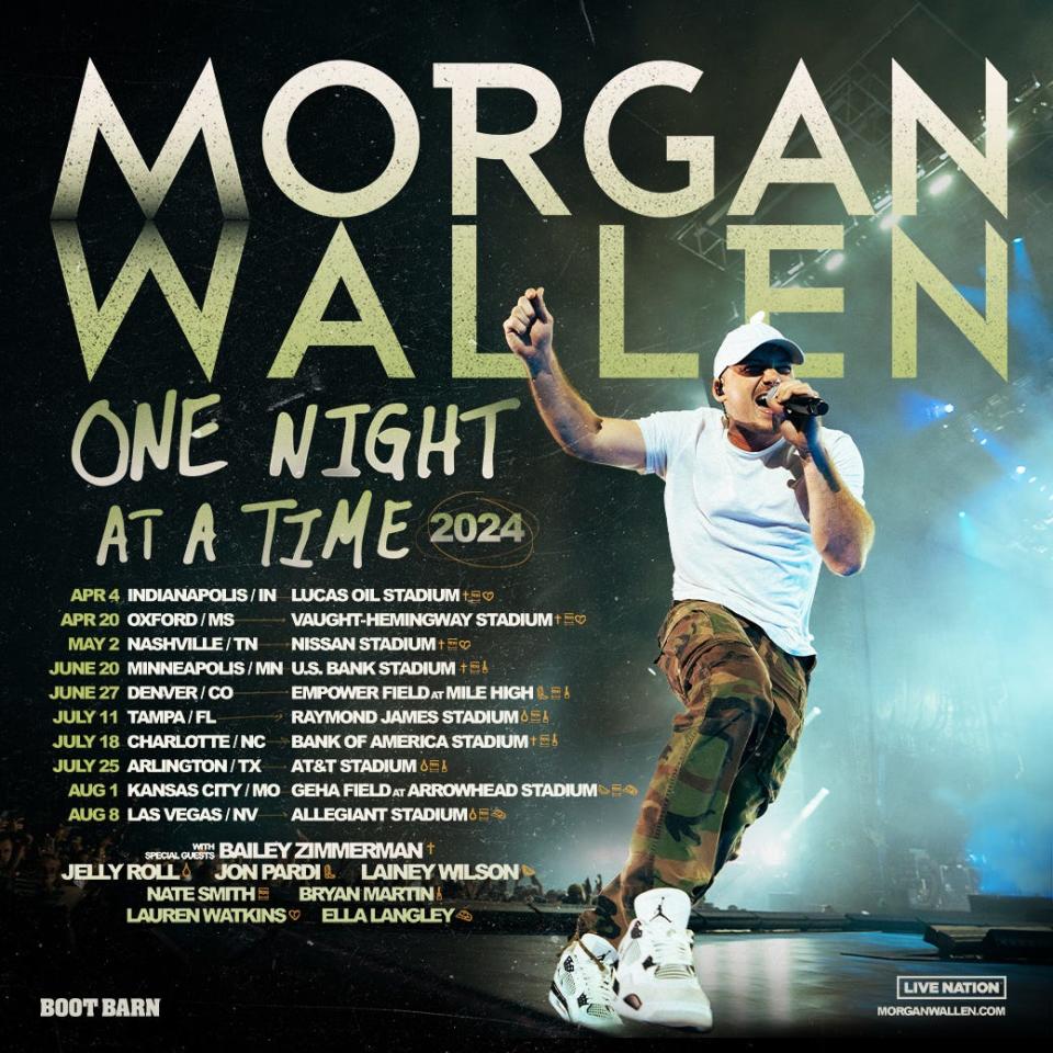 Morgan Wallen's One Night at a Time Tour hits Nashville's Nissan Stadium on May 2, 2024.