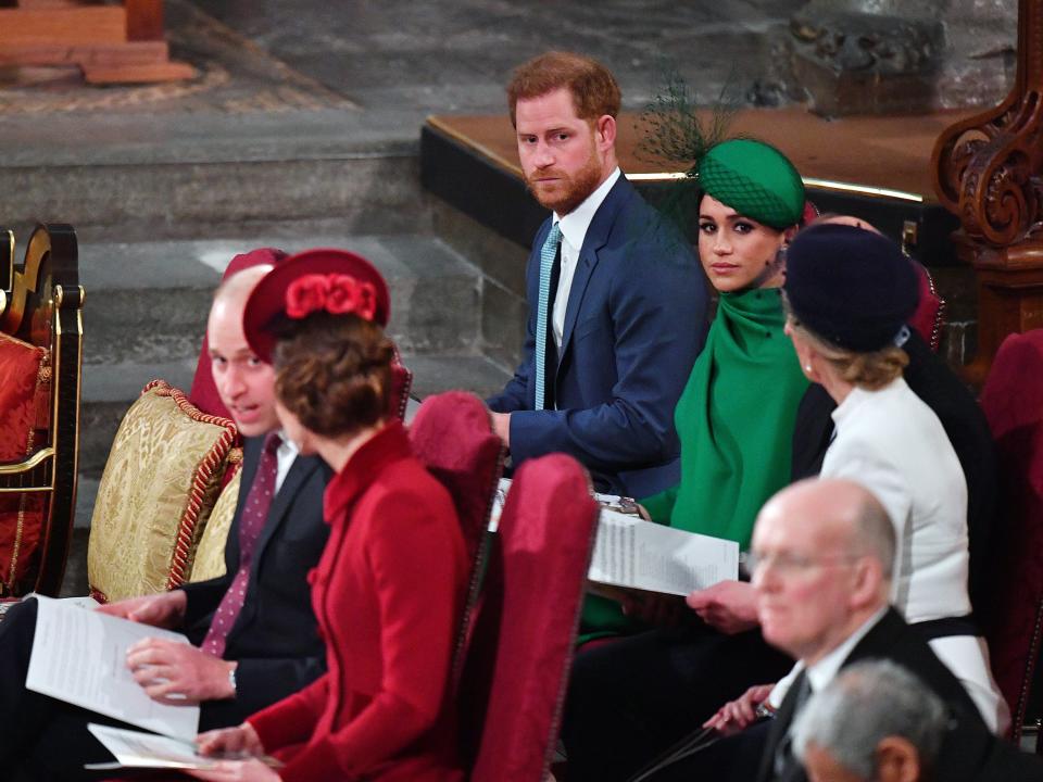 prince harry meghan william kate commonwealth service