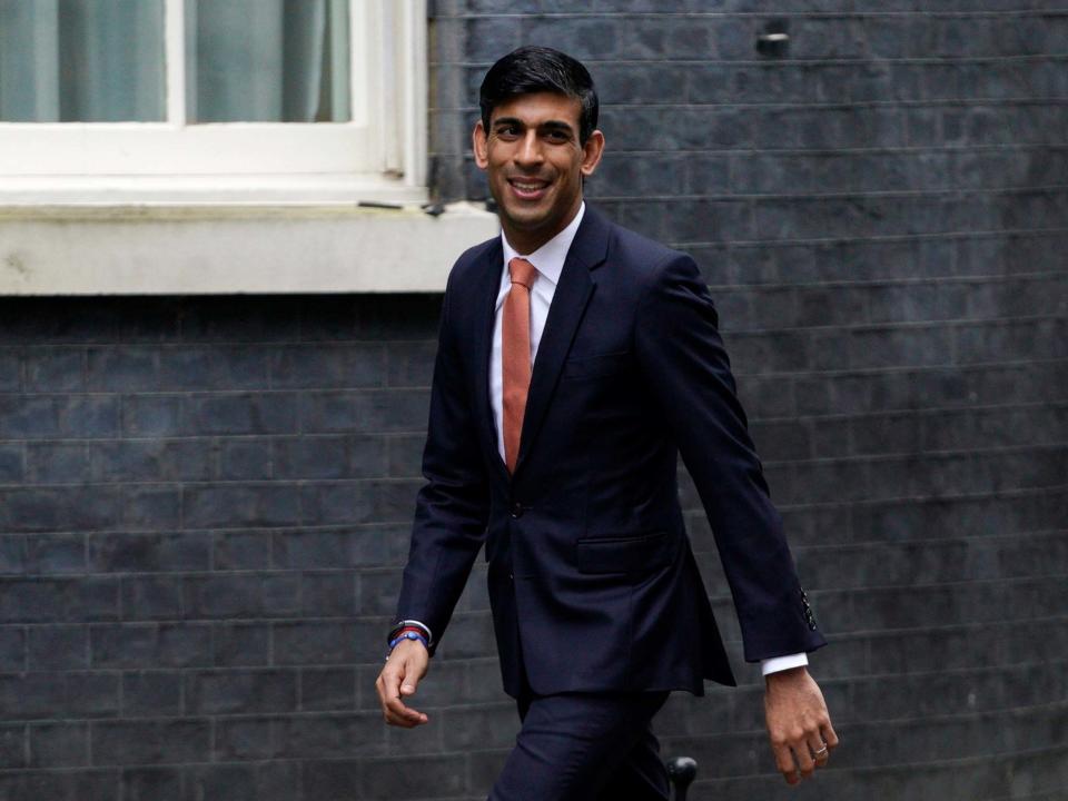 Rishi Sunak leaves Downing Street after being appointed chancellor of the exchequer on 13 February 2020: EPA