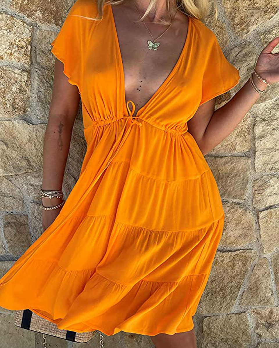 amazon-the-drop-tangerine-dress-front